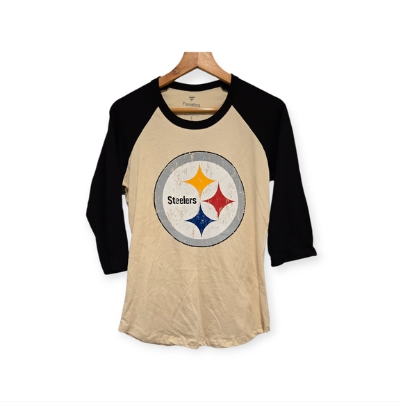 Fanatics Tops - Fanatics Women Steelers 3/4 Sleeve Shirt - Black and Tan